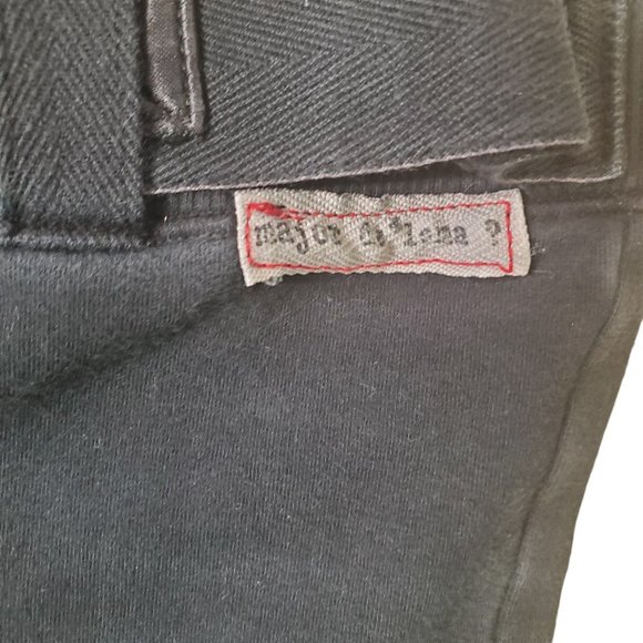 Major De Lema Vintage 90s Black Cargo Jogger Sweatpants Lounge Pants Sz XS - Picture 5 of 7